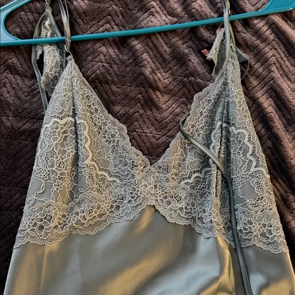 Victoria's Secret Teal Satin Chemise - Picture 2 of 4
